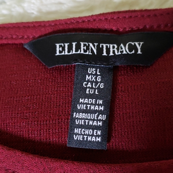 NWT Ellen Tracy Burgundy Blouse - Picture 3 of 4